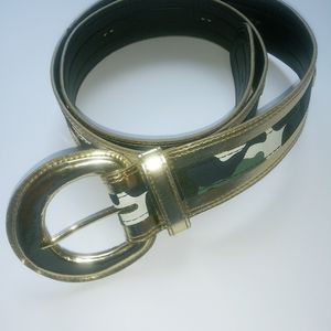 Camouflage and gold belt